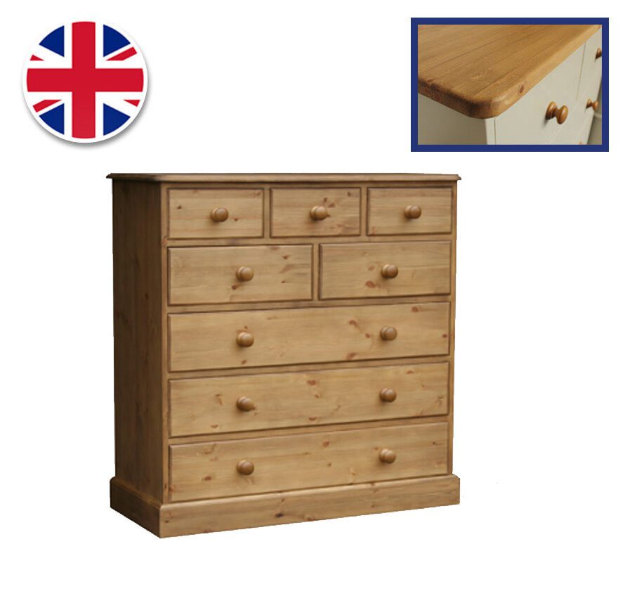 Pine and Painted Chest 42'' 8 Drawer Combi
