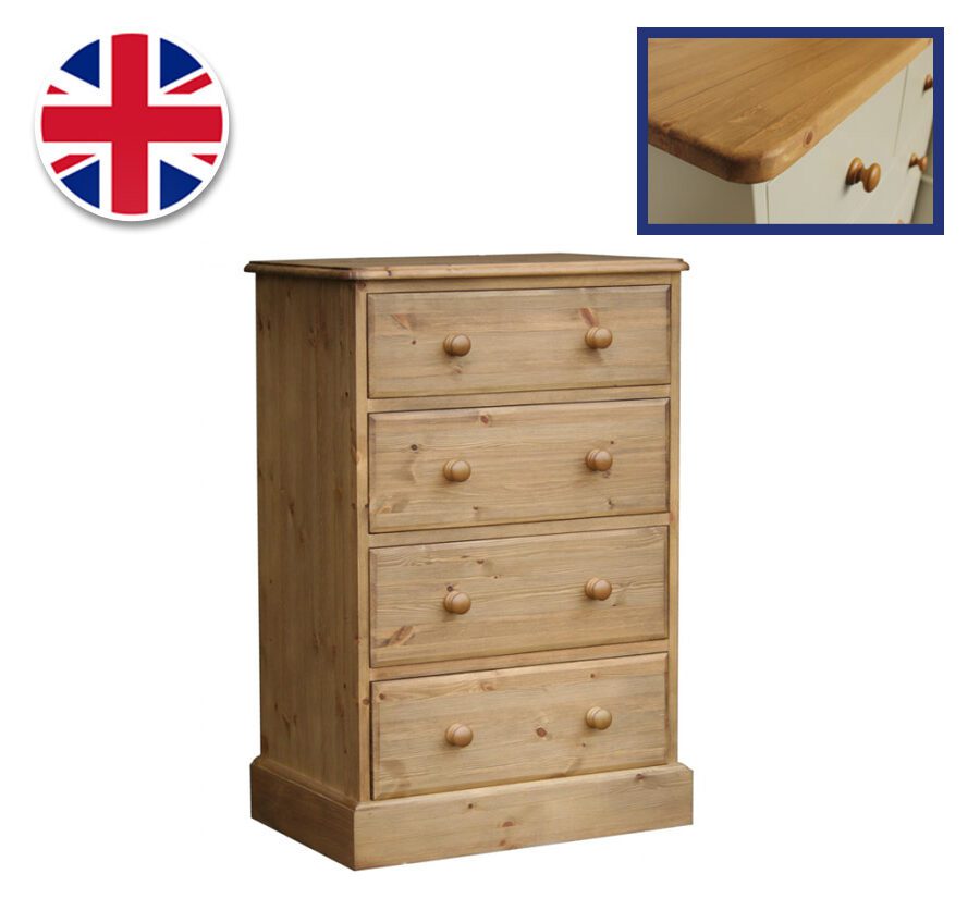Pine and Painted Chest 24'' 4 Drawer