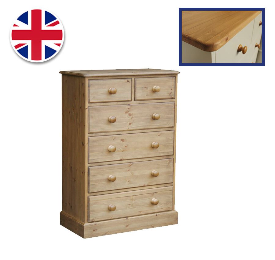 Pine and Painted Chest 30'' 2 Over 4